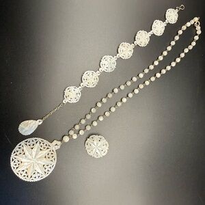 Vintage Mother of Pearl Hand Carved Set.  #2